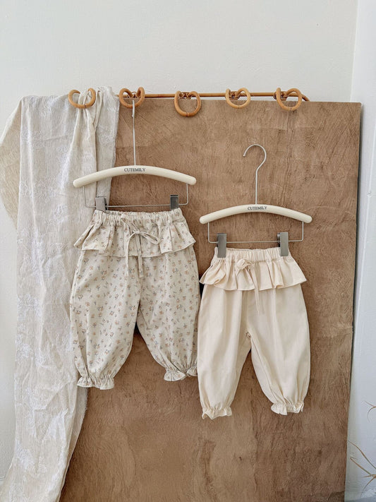 Floral Lace Twill Tapered Pants フリルレース付ツイルテーパードパンツ【mh0012111】