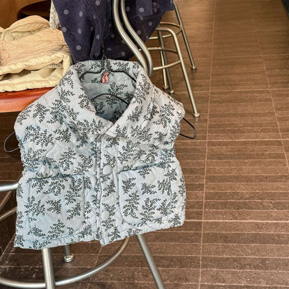 -キルティングベスト ノースリーブ 中綿入り 花柄プリント【mh0011425】 - mamahalo shop - ベスト -  べビー服 - 子供服 - 男の子 - 女の子