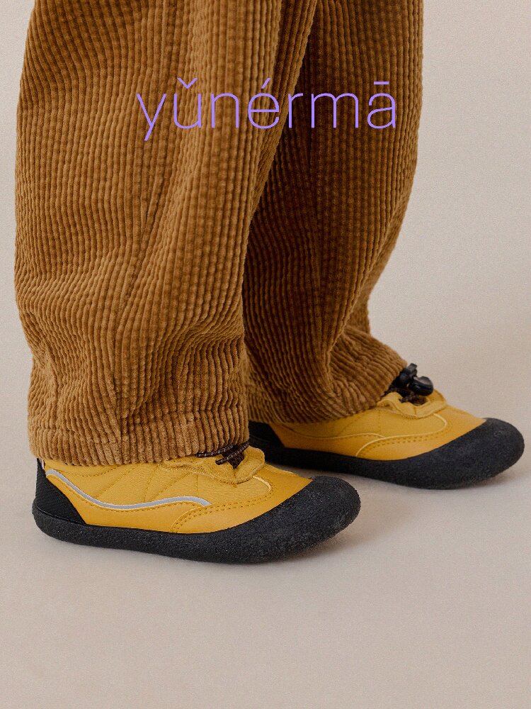 Zapatillas de lona infantiles con diseño de empalme estilo trekking sin cordones 【mh0014237】