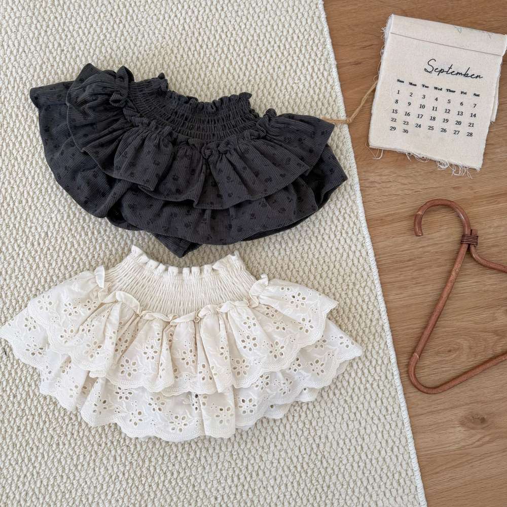 フリルブルマパンツ レース シャーリング ショートパンツ【mh0011513】