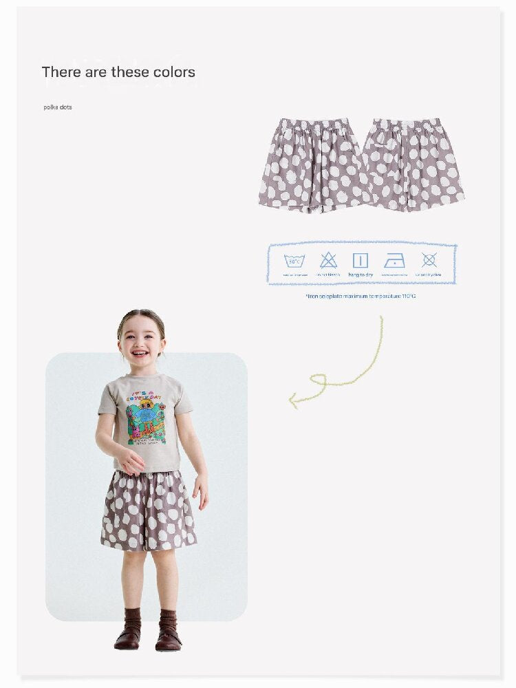 Polka Dot Cotton Linen Breathable Shorts ドット柄 ショートパンツ【mh0013206】