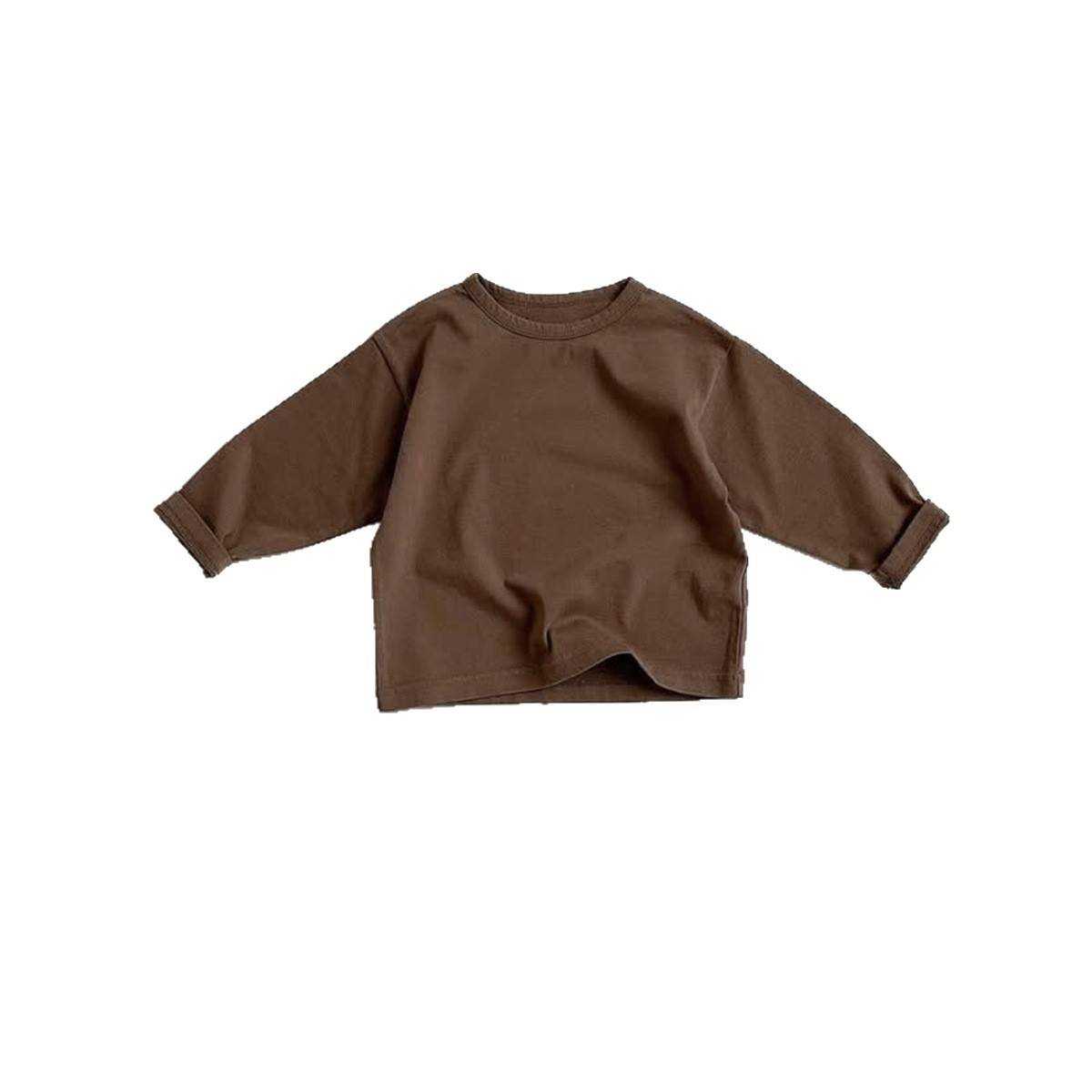 -長袖Tシャツ 無地 ベーシック シンプル コットン素材 ルーズトップス【mh0011364】 - mamahalo shop - 長袖Tシャツ -  べビー服 - 子供服 - 男の子 - 女の子