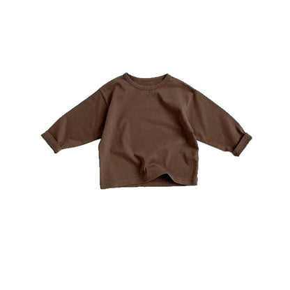-長袖Tシャツ 無地 ベーシック シンプル コットン素材 ルーズトップス【mh0011364】 - mamahalo shop - 長袖Tシャツ -  べビー服 - 子供服 - 男の子 - 女の子