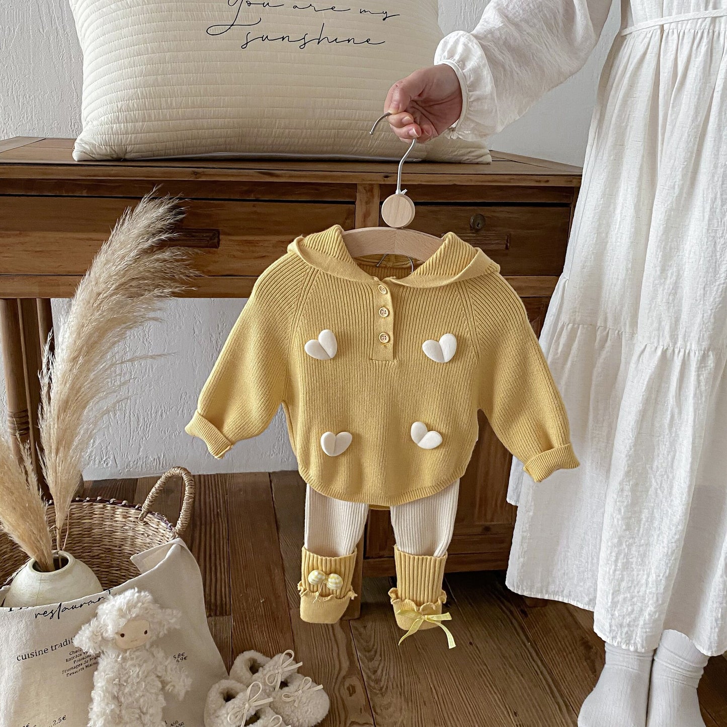 Hooded Heart Knitted Set ハート 立体編み ニット セットアップ【mh0012099】