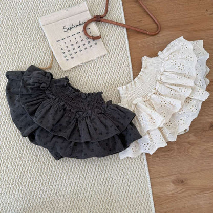 フリルブルマパンツ レース シャーリング ショートパンツ【mh0011513】