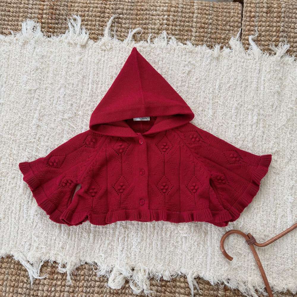 フーディポンチョ フード付きケープ 赤ずきんちゃん カーディガン【mh0011524】