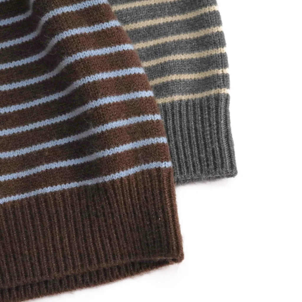 -ヘンリーネックボーダーニットセーター【mh0011272】 - mamahalo shop - ニット・セーター -  べビー服 - 子供服 - 男の子 - 女の子