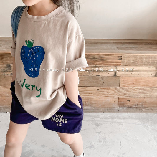 Berry Print Short Sleeve T-Shirt ベリープリント 半袖Tシャツ【mh0012140】