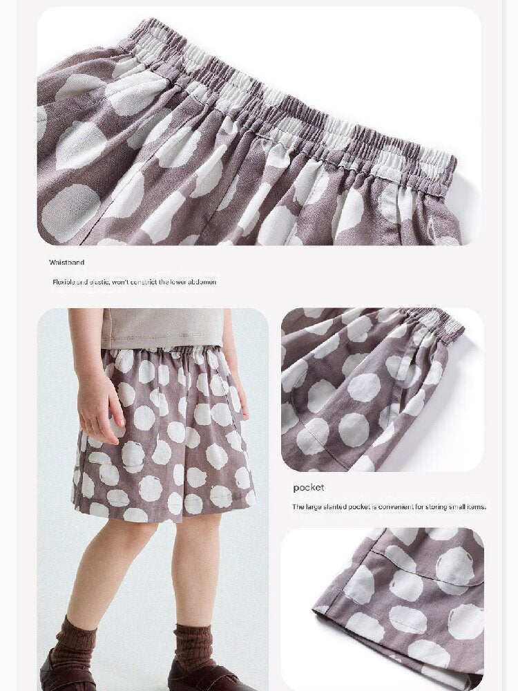 Polka Dot Cotton Linen Breathable Shorts ドット柄 ショートパンツ【mh0013206】