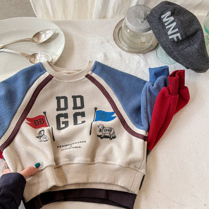 -長袖スウェットトレーナー フリース素材 ラグラン袖 プリントロゴ【mh0011412】 - mamahalo shop - トレーナー・フーディ -  べビー服 - 子供服 - 男の子 - 女の子