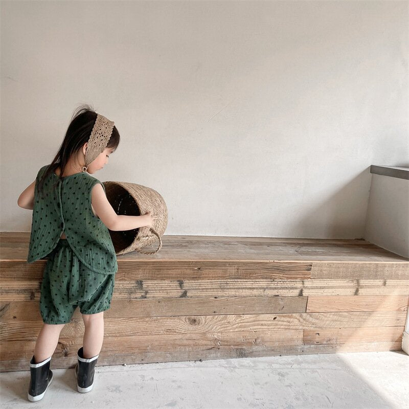 Polka Dot Sleeveless & Shorts Set ドット柄 ノースリーブ セットアップ【mh0012141】