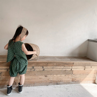 Polka Dot Sleeveless & Shorts Set ドット柄 ノースリーブ セットアップ【mh0012141】