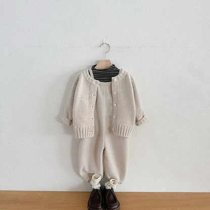 Baby Kids Round Neck Knit Cardigan【mh0014626】