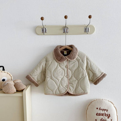-中綿ジャケット キルティング ボア襟 あったか ボア裏地 防寒 アウター【mh0011397】 - mamahalo shop - ショートコート・ジャケット・ジャンパー -  べビー服 - 子供服 - 男の子 - 女の子