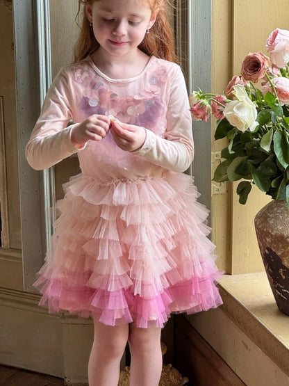 -スパンコールチュール長袖ドレスワンピース【mh0011216】 - mamahalo shop - 長袖ワンピース -  べビー服 - 子供服 - 男の子 - 女の子