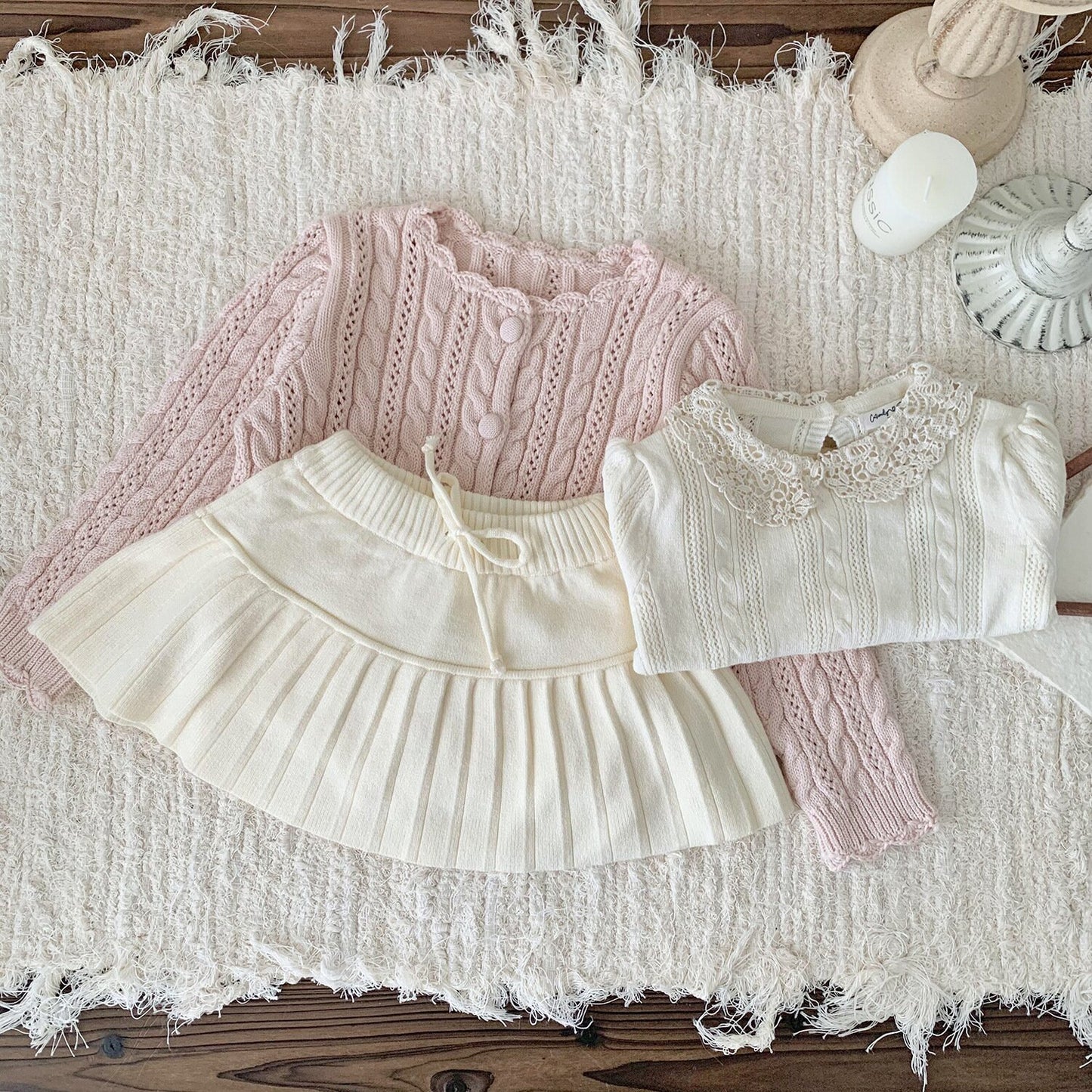 Crochet Style Knit Cardigan クロシェ風 透かし編み ニット カーディガン【mh0012160】