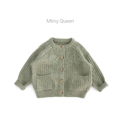 -デザイン編み切り替えニットカーディガン【mh0011091】 - mamahalo shop - カーディガン・パーカー -  べビー服 - 子供服 - 男の子 - 女の子