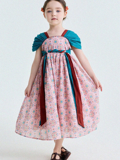 Ethnic Floral Print Dress オリエンタル調 プリントワンピース【mh0013172】