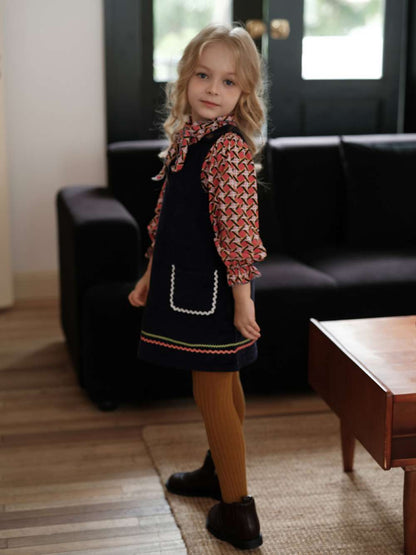 ノースリーブワンピース コーデュロイ 北欧風 Aライン ジャンパースカート【mh0011549】