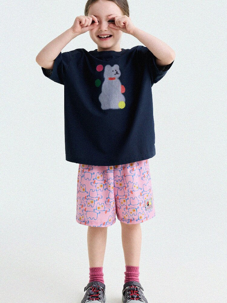 Abstract Line Quick-Dry Shorts ワッペン ハーフパンツ【mh0013197】