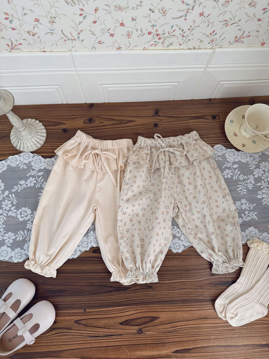 Floral Lace Twill Tapered Pants フリルレース付ツイルテーパードパンツ【mh0012111】