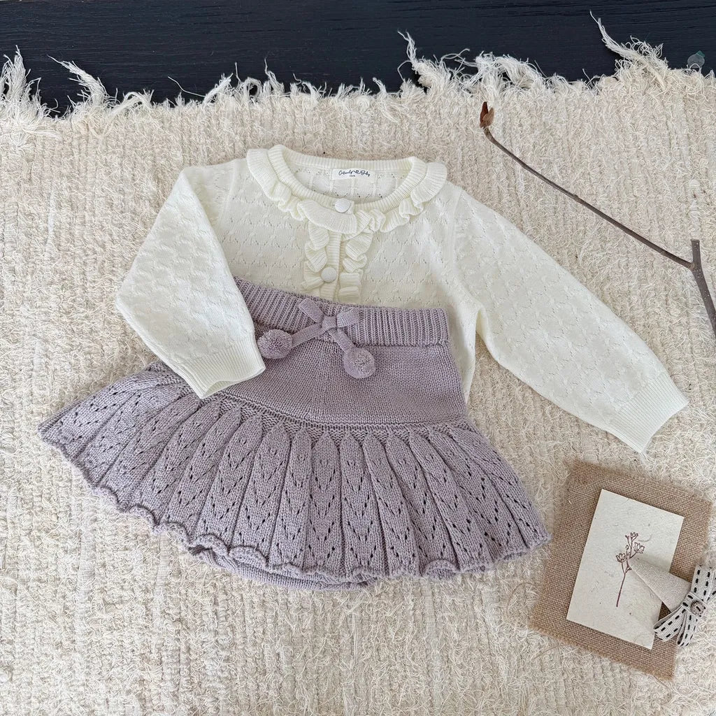 -クロシェ編みフリルニットカーディガン【mh0011165】 - mamahalo shop - カーディガン・パーカー -  べビー服 - 子供服 - 男の子 - 女の子