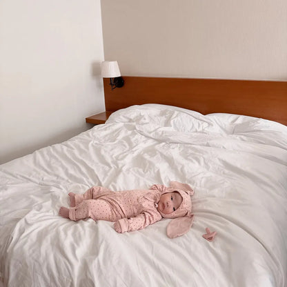 -ハートプリントトップス+レギンスセット うさ耳帽子 3点セット【mh0011177】 - mamahalo shop - 長袖セットアップ -  べビー服 - 子供服 - 男の子 - 女の子