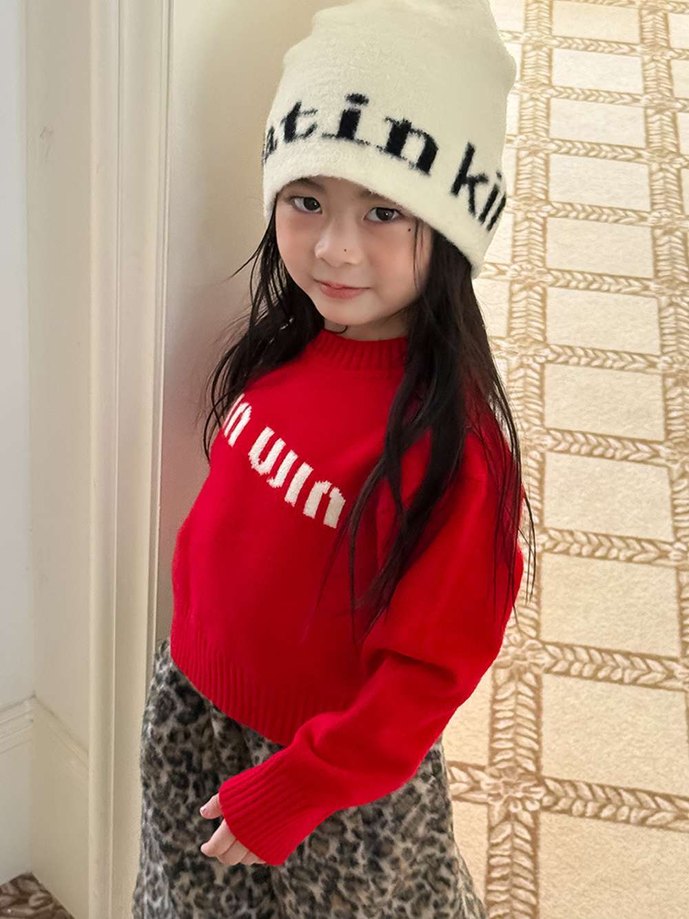 長袖セーター アルファベット刺繍 ラウンドネック プルオーバー【mh0011462】