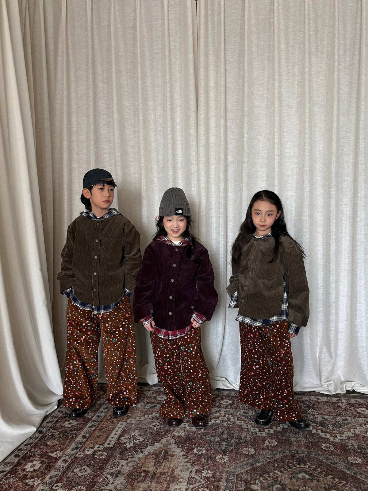 yummy&rocky | Star Print Cotton Corduroy Pants 星柄コーデュロイストレートパンツ【mh0020101】