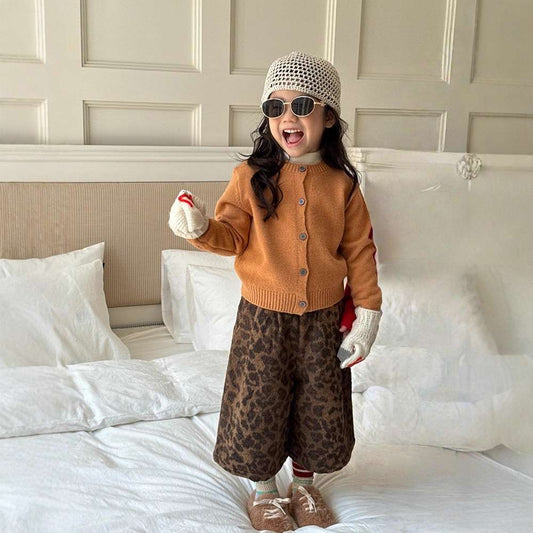 長袖ニットカーディガン 無地 コットンブレンド ベーシックセーター【mh0011461】