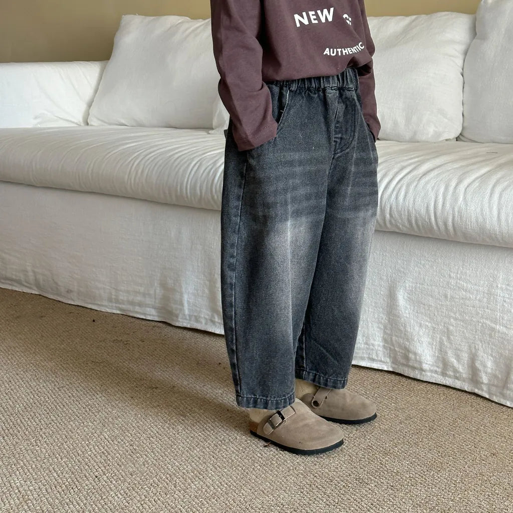 -バックロゴ刺繍バルーンデニムパンツ【mh0011248】 - mamahalo shop - デニムパンツ -  べビー服 - 子供服 - 男の子 - 女の子