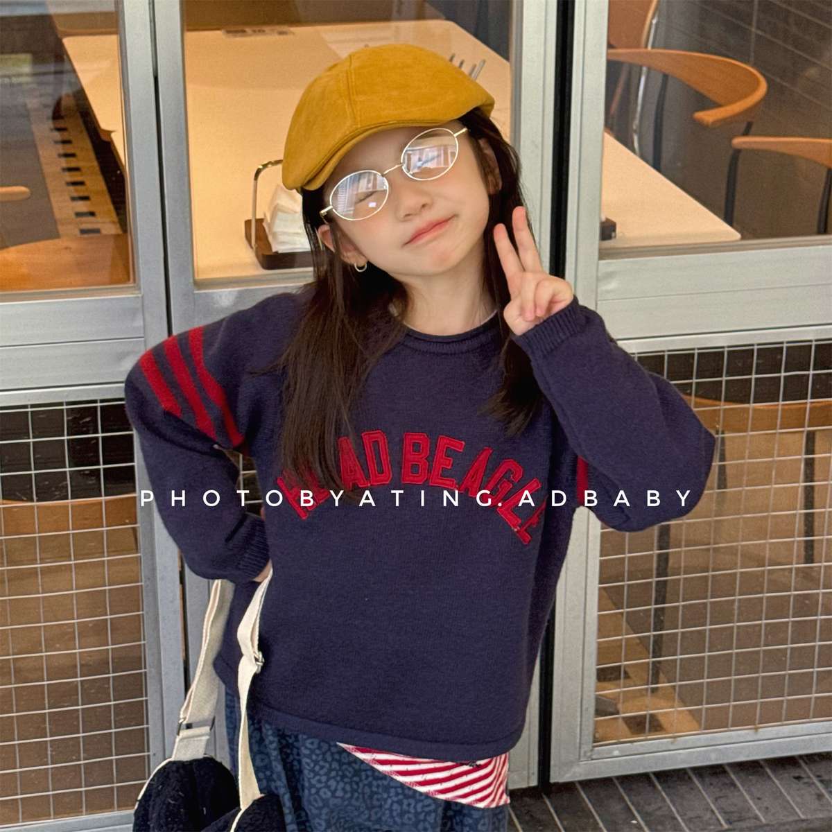 -長袖セーター ニット素材 ラグラン袖 刺繡ロゴ トップス【mh0011422】 - mamahalo shop - ニット・セーター -  べビー服 - 子供服 - 男の子 - 女の子