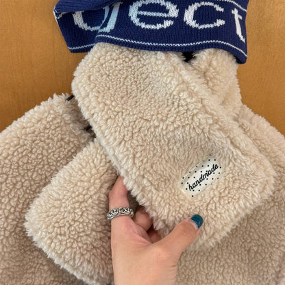 -シープボアジャケット 2点セット もこもこアウター ビッグポケット マフラーセット【mh0011408】 - mamahalo shop - ショートコート・ジャケット・ジャンパー -  べビー服 - 子供服 - 男の子 - 女の子