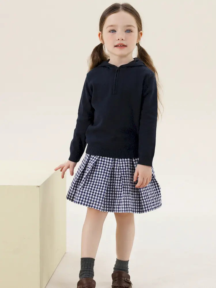 -フレンチスタイルチェックジャケット/ボックスプリーツスカート スーツ【mh0011299】 - mamahalo shop - 長袖セットアップ -  べビー服 - 子供服 - 男の子 - 女の子