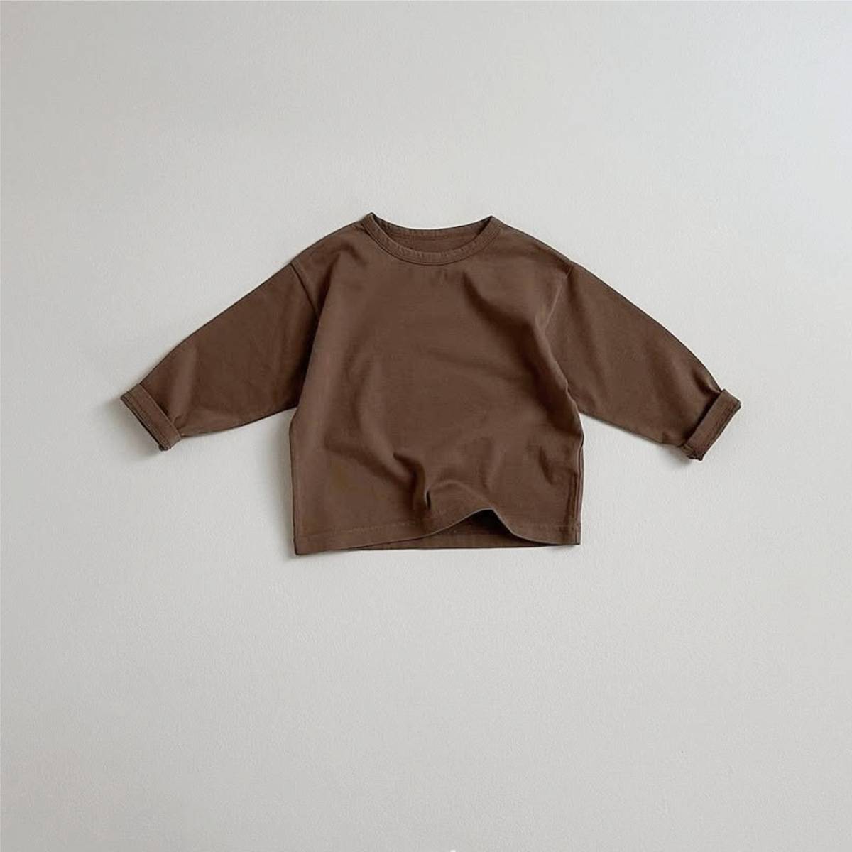 -長袖Tシャツ 無地 ベーシック シンプル コットン素材 ルーズトップス【mh0011364】 - mamahalo shop - 長袖Tシャツ -  べビー服 - 子供服 - 男の子 - 女の子