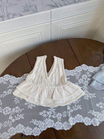 Ruffled Knitted Cotton Vest フリルニットベスト【mh0012107】