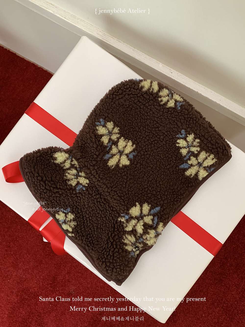 長袖ジャンプスーツ もこもこボア 花柄 カバーオール 帽子セット 暖かい 防寒【mh0011540】