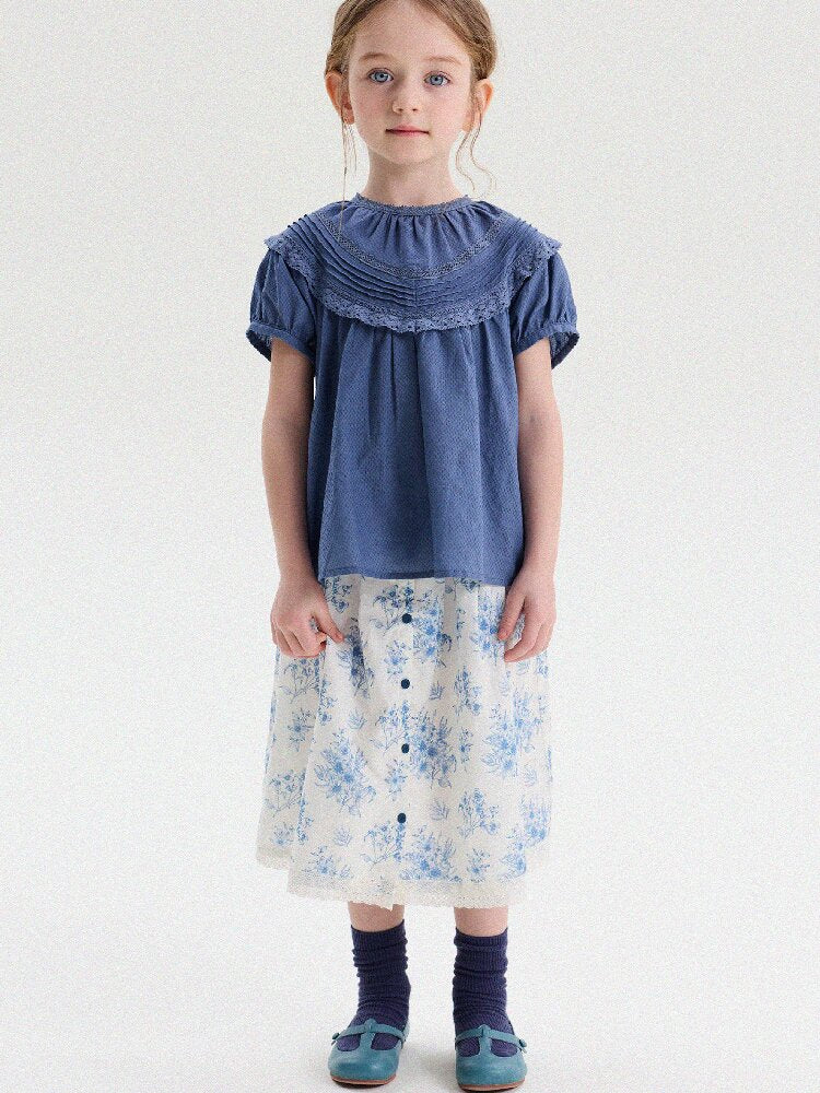 French Floral Lace Cotton Skirt レース ショートスカート【mh0013204】
