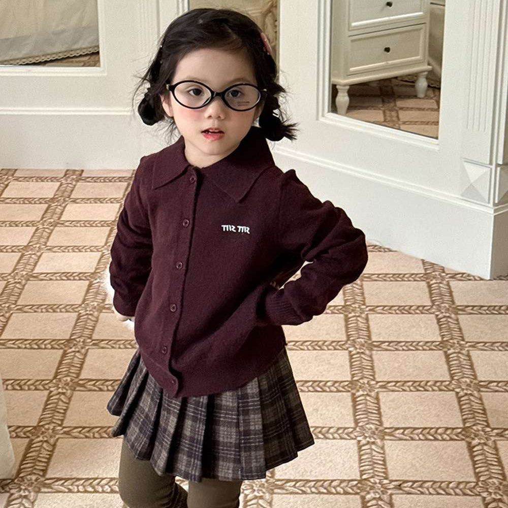 長袖ニットシャツ アルファベット刺繍 ポロシャツ【mh0011460】