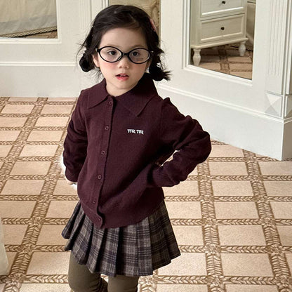 長袖ニットシャツ アルファベット刺繍 ポロシャツ【mh0011460】