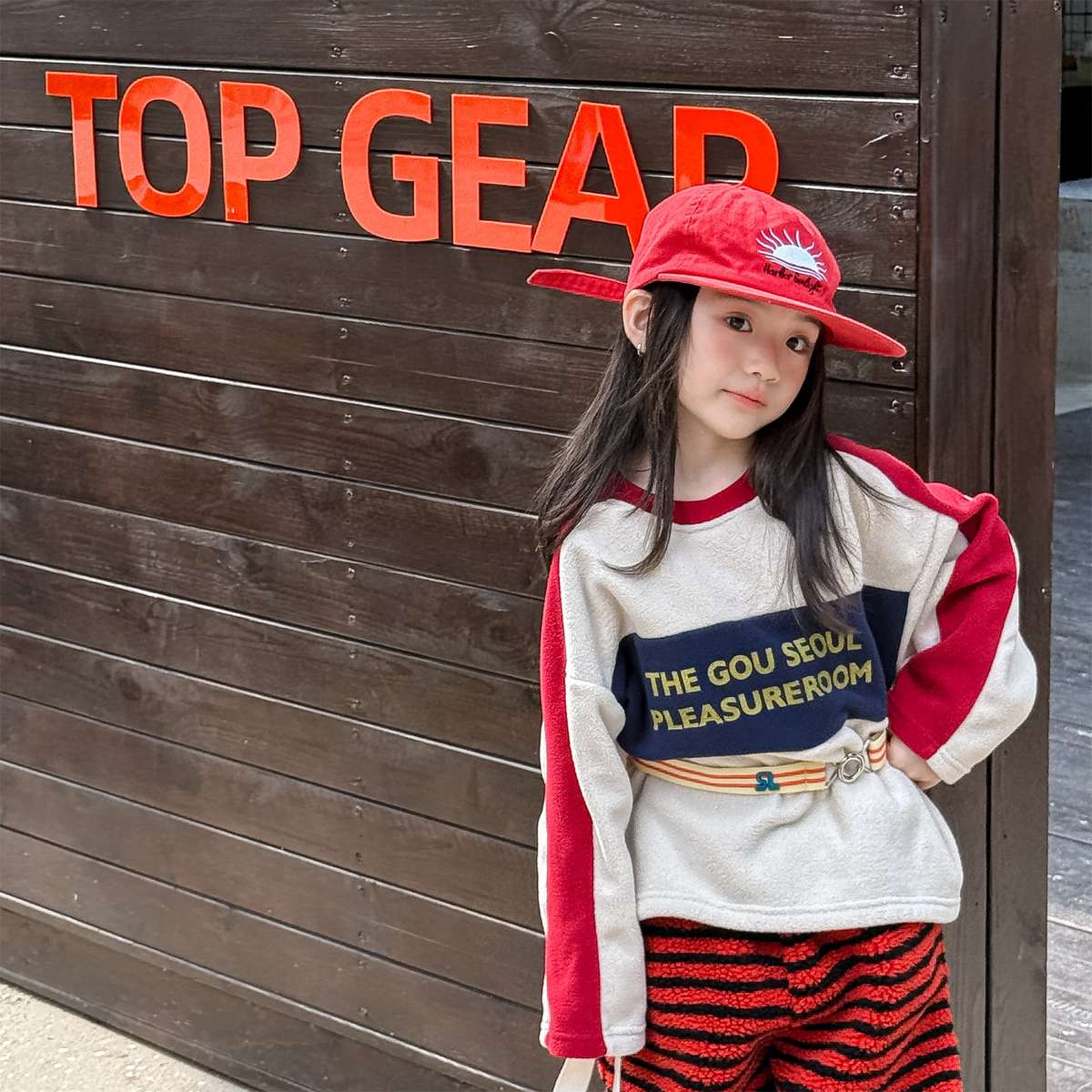 -長袖フリース ラグラン袖 プリントロゴ クルーネック トップス【mh0011426】 - mamahalo shop - 長袖Tシャツ -  べビー服 - 子供服 - 男の子 - 女の子