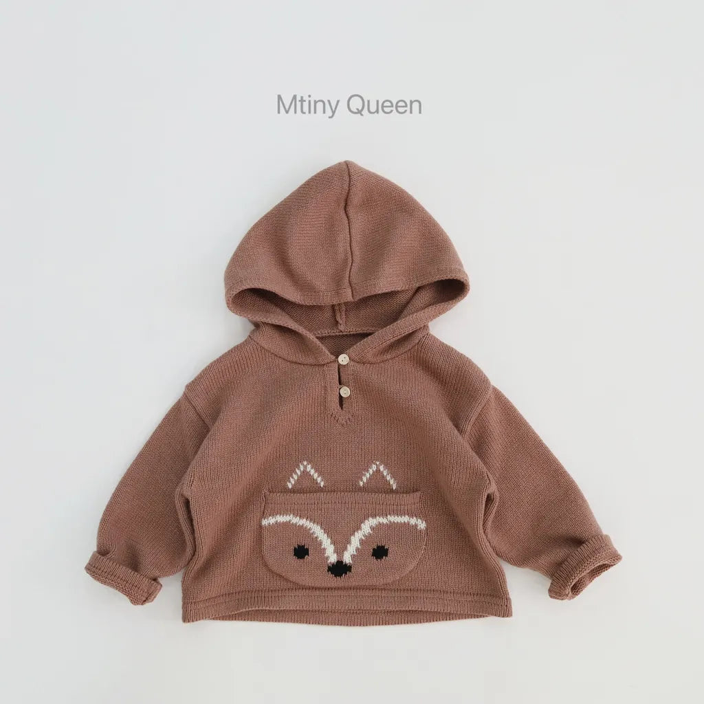 -キツネモチーフフーディニットセーター【mh0011283】 - mamahalo shop - トレーナー・フーディ -  べビー服 - 子供服 - 男の子 - 女の子