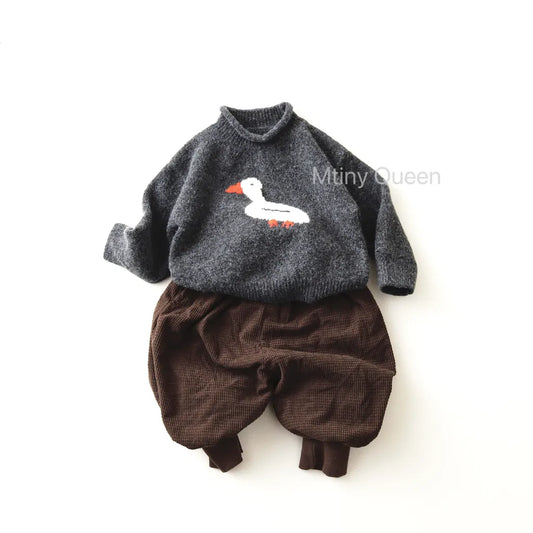 -アヒルアップリケハイネックニットセーター【mh0011274】 - mamahalo shop - ニット・セーター -  べビー服 - 子供服 - 男の子 - 女の子