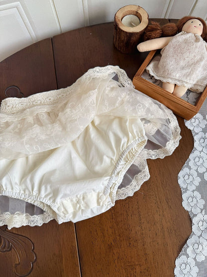 Lace Trimmed Culotte Shorts レース切替 キュロットパンツ【mh0012153】