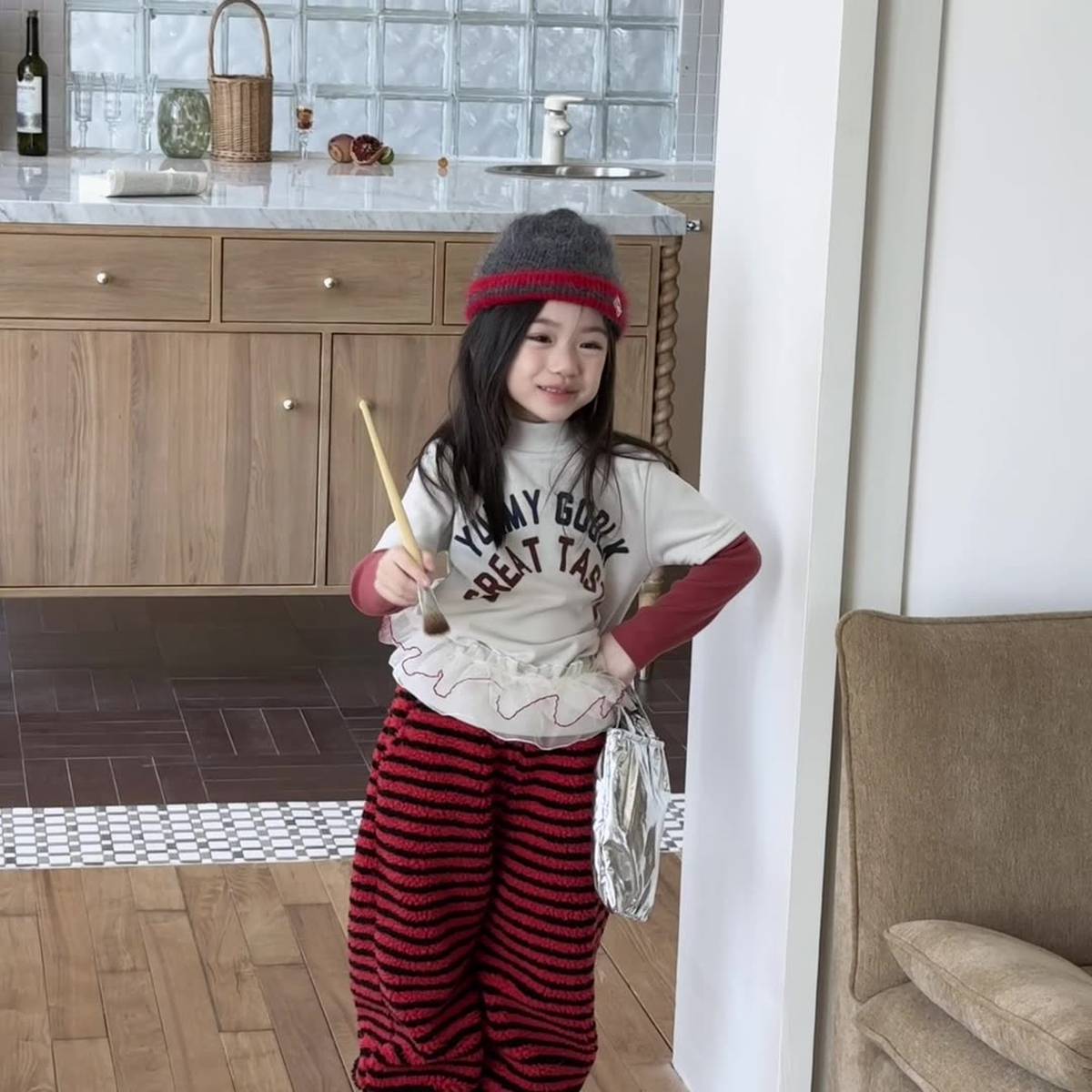 -長袖Tシャツ 裏起毛 ハイネック あったかインナー ベーシック【mh0011416】 - mamahalo shop - 長袖Tシャツ -  べビー服 - 子供服 - 男の子 - 女の子