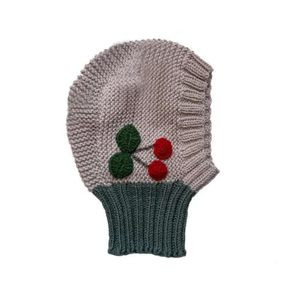 Knit hat/headband with flower crochet embroidery, perfect for warmth and protection for babies and kids [mh0011553]