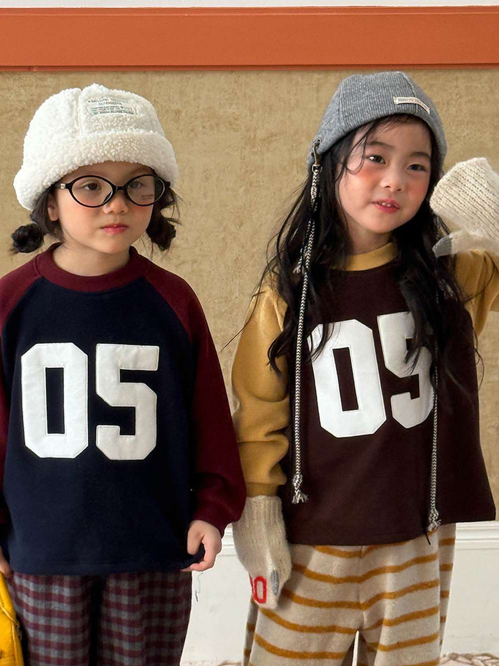 長袖スウェット | ナンバーロゴ | 裏起毛ラグランプルオーバー【mh0011473】