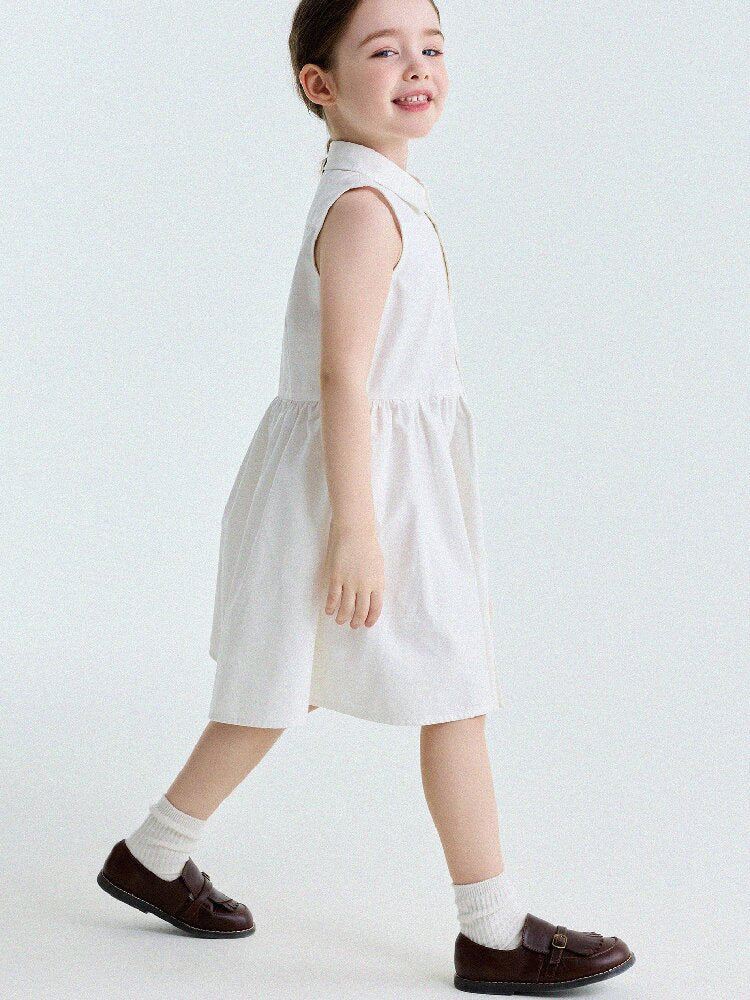 Button-Down Shirt Dress ポロカラー ノースリーブワンピース【mh0013180】