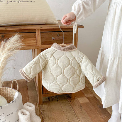 -中綿ジャケット キルティング ボア襟 あったか ボア裏地 防寒 アウター【mh0011397】 - mamahalo shop - ショートコート・ジャケット・ジャンパー -  べビー服 - 子供服 - 男の子 - 女の子