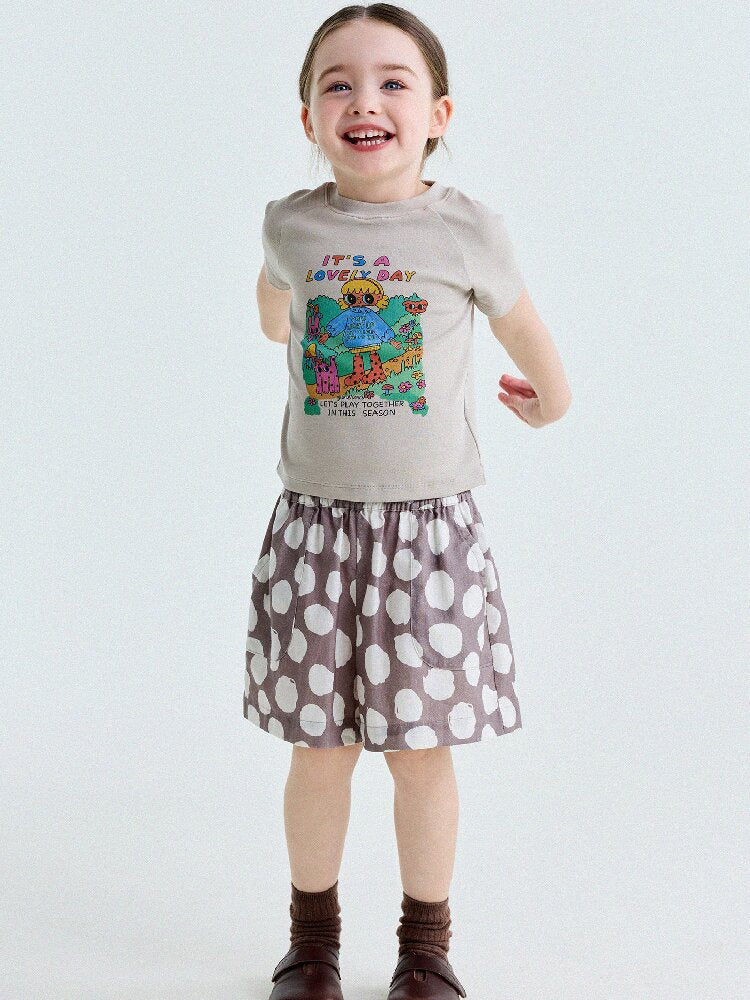 Polka Dot Cotton Linen Breathable Shorts ドット柄 ショートパンツ【mh0013206】